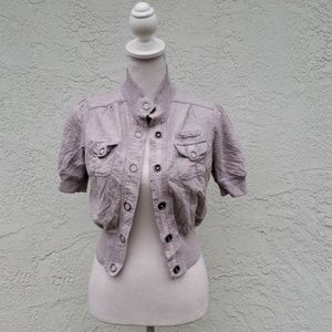 🌺Light gray, button down top